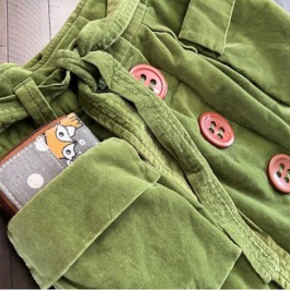 Anthropologie Elevenes Green Button-Front Skirt - Picture 6 of 8